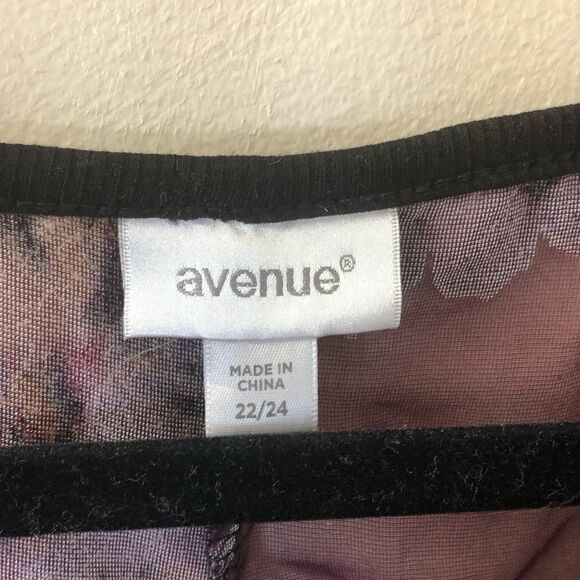 Avenue Floral Sheer Shirt Sz 22/24 - Picture 5 of 5